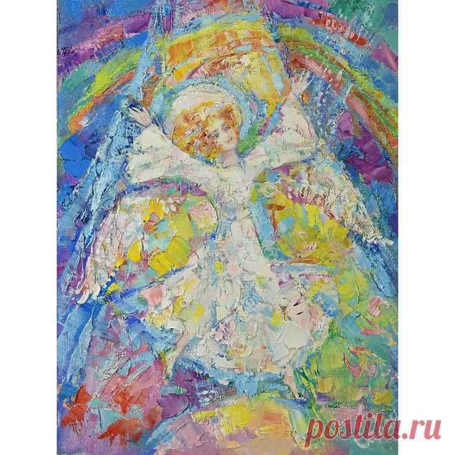Angel Painting Girl Original Art Rainbow White Angel Small Impasto Impressionism - Shop ArtDivyaGallery Posters - Pinkoi Angel Painting Girl Original Art Rainbow White Angel Small Impasto Impressionism HAND ORIGINAL "Angel of the Rainbow" 30,5 x 23 cm (12 x 9 inches) Need a decorative frame.