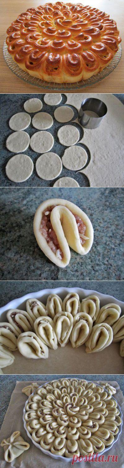 Мясной пирог «Хризантемка». - Простые рецепты Овкусе.ру