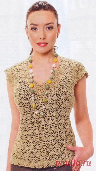 Топ с узором ракушки. Вязание крючком ракушки и веера | Домоводство для всей семьи.