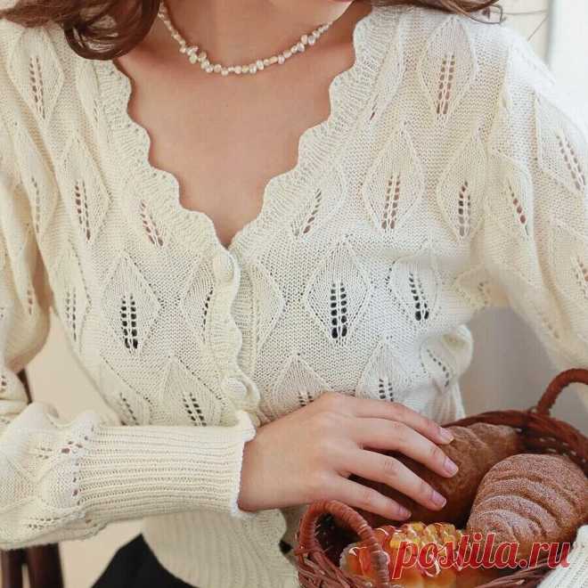 5 женственных моделей с ажурными листьями со схемами