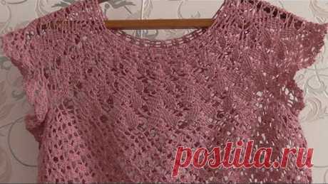 Вязание круглой кокетки крючком. Часть2.Схема. Видео урок.