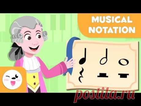 Musical Notation - Learning Music for Kids - The quarter note, the half note and the whole note