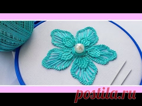 Макраме  вышивка * Румынское кружево * Цветок * Фантазия  #malina_gm