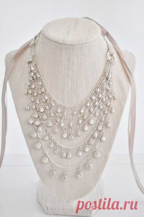 New Years Necklace Freshwater Pearl Necklace от AprilGetsCrafty