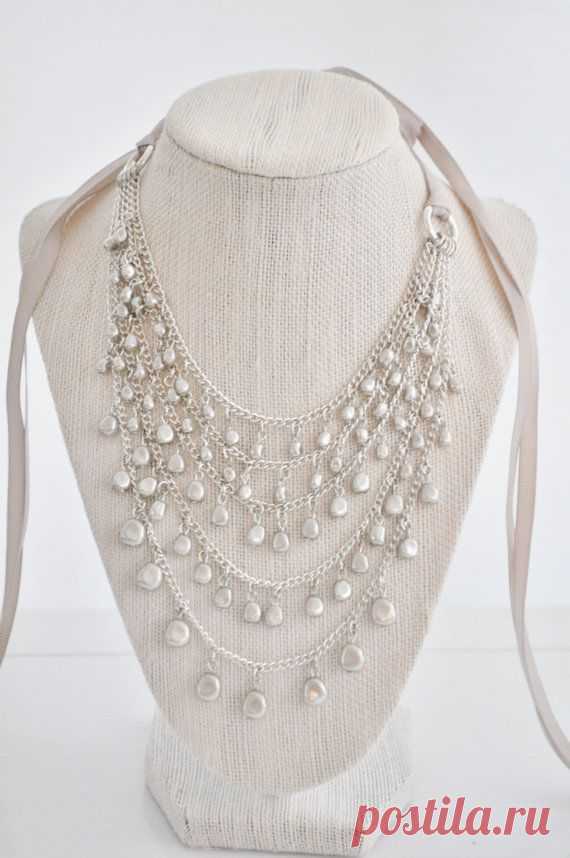 New Years Necklace Freshwater Pearl Necklace от AprilGetsCrafty