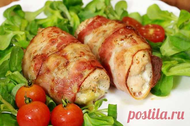 Куриные рулетики в беконе - пошаговый рецепт приготовления с фото