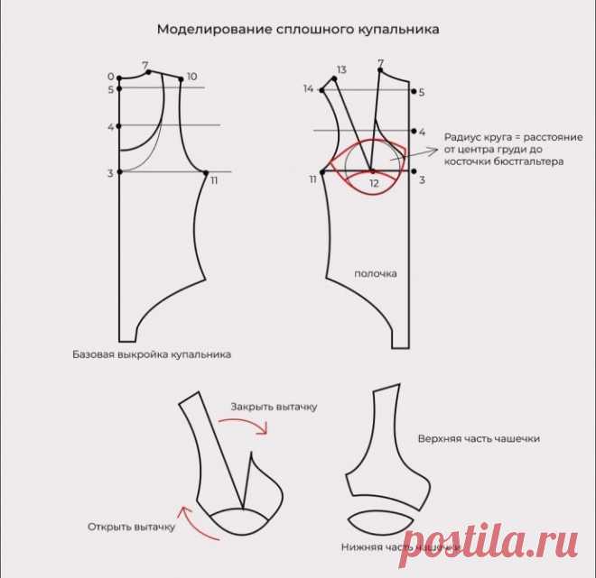 ​Слитный купальник с чашечками