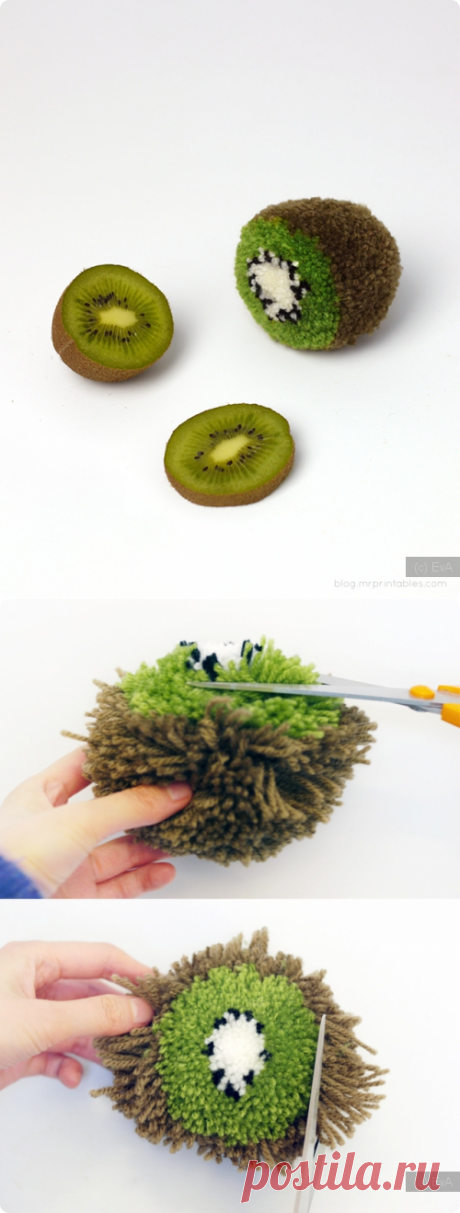 Фрукты помпоны - мастер классы для рукодельниц