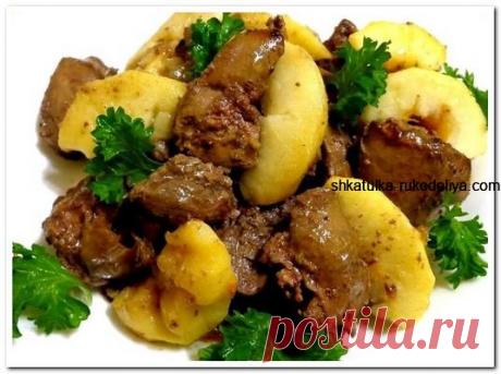 Куринная печень с карамелизированной грушей | Как готовится куриная печень с грушей