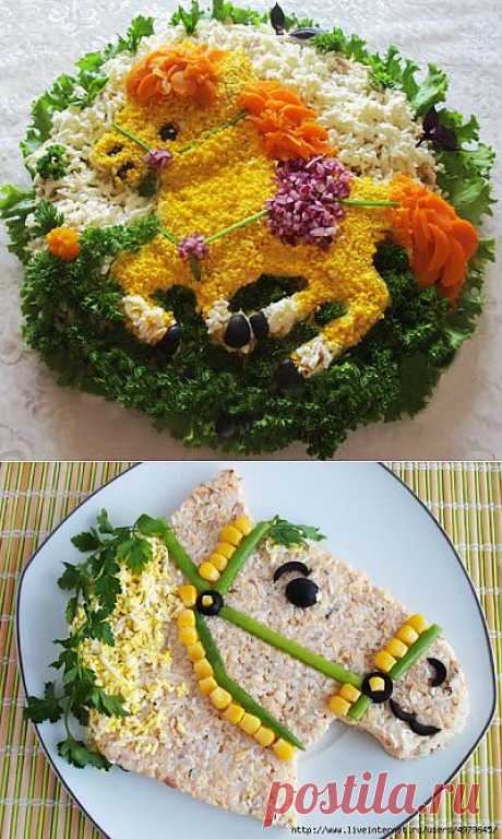 ПРАЗДНИЧНЫЕ НОВОГОДНИЕ САЛАТЫ ДЛЯ ГОДА ЛОШАДИ.