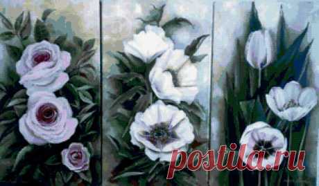 Нежность цветов - Схемы вышивки - Таша888 - Авторы - Портал «Вышивка крестом»