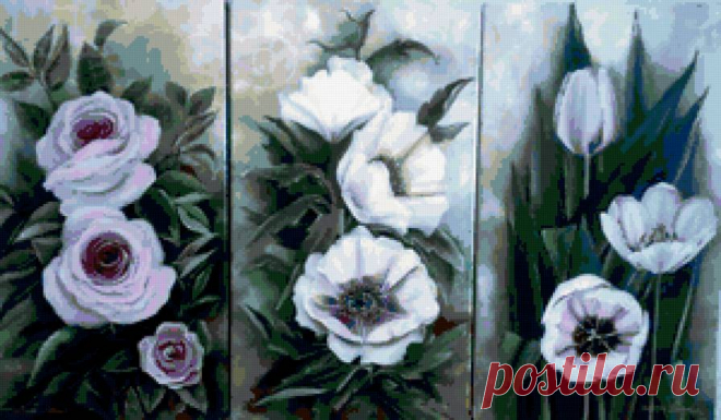 Нежность цветов - Схемы вышивки - Таша888 - Авторы - Портал «Вышивка крестом»