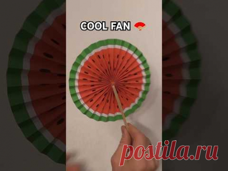 COOL PAPER FAN WATERMELON | HOW TO MAKE PAPER FAN WATERMELON FOR KIDS WITH ENDLESS FUN