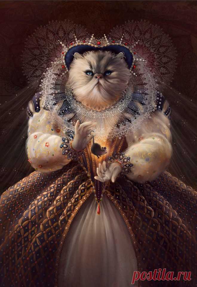 Каждая кошка принцесса, каждый кот король. Christina Hess. - Все интересное в искусстве и не только.