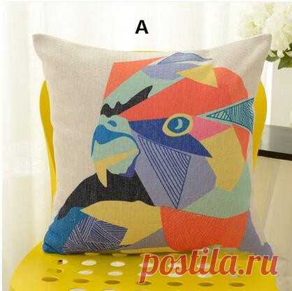 Abstract geometric bird throw pillow for home decoration painting art square cushions | Pillow, interior pillow, cushions - Throwpillowshome.com