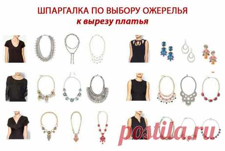 Шпаргалка по выбору ожерелья к вырезу платья