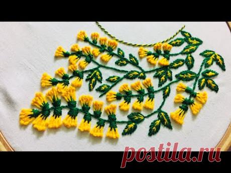 Hand embroidery neckline design by nakshi design art