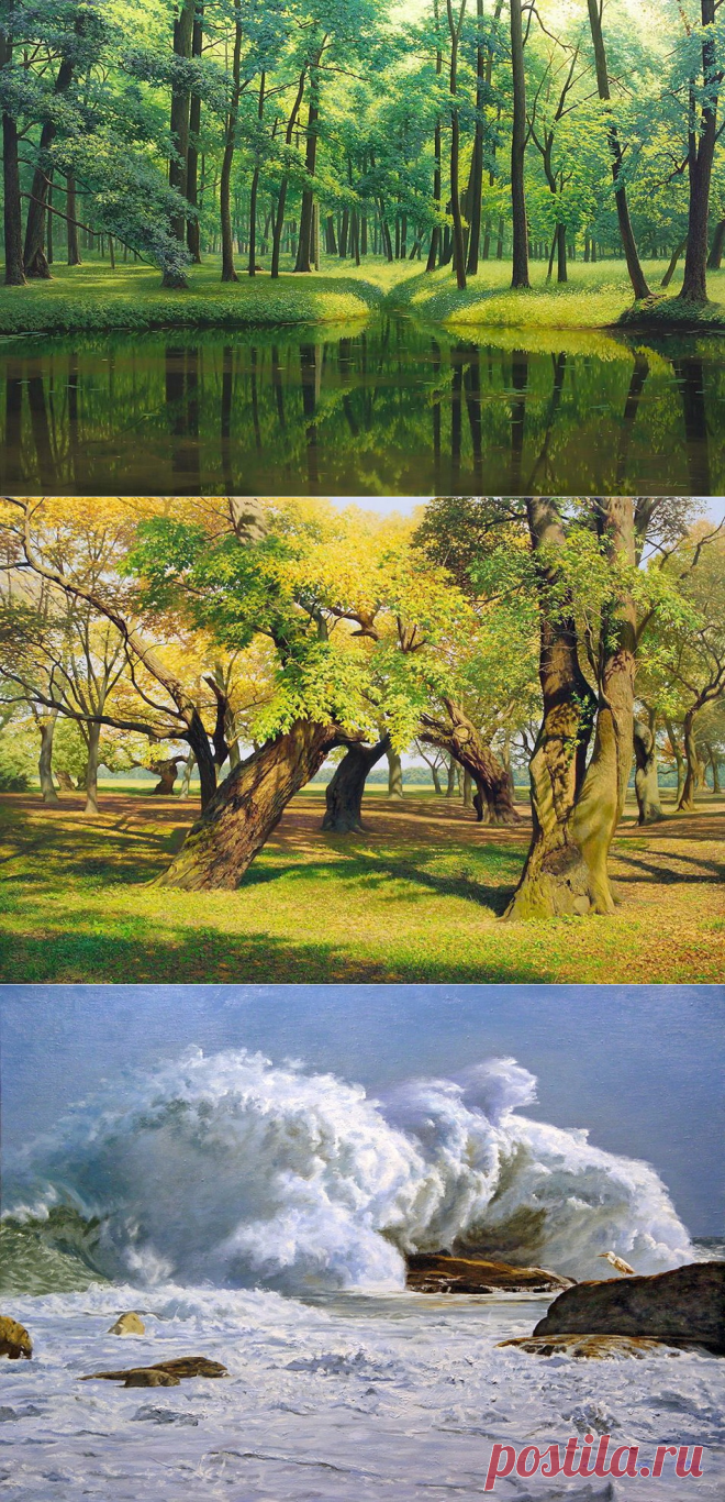 Голубизна, и ширь, и высь.... и путь ничем не ограничен. Художник An Jung-Hwan