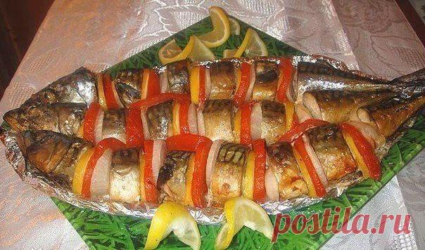 Скумбрия, запеченная в духовке.