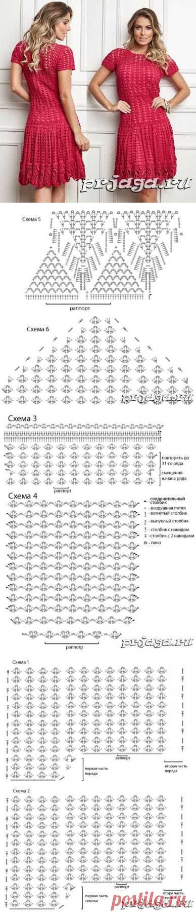 Ажурное платье «Спелая ягодка» крючком