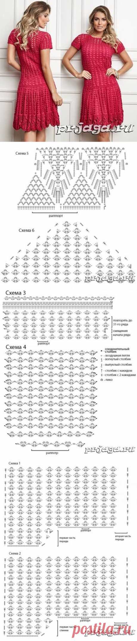 Ажурное платье «Спелая ягодка» крючком