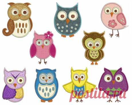 OWLS Machine Applique Embroidery Instant от embroiderquilt