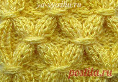 Рельефные узоры спицами из обхватывающих петель | Вязальное настроение...