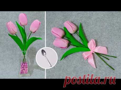 Тюльпаны из Фоамирана Легко и Быстро. Подарок на 8 Марта🌷Foam Tulips Easy & Quick. Gifts for March 8