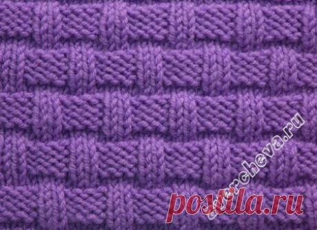 узор 331 плетенка из лицевых и изнаночных №3 |  каталог вязаных спицами узоров