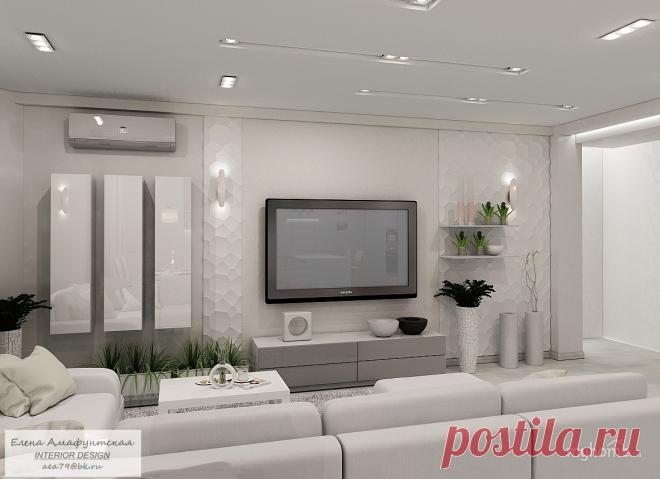 Монохром. Гостиная-кухня в квартире — Интерьеры квартир, домов — MyHome.ru