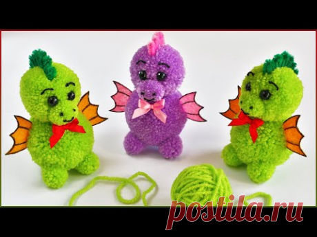 🔥🔥ДРАКОН из пряжи 🐲 Символ 2024 года/Pom Pom Dragon DIY