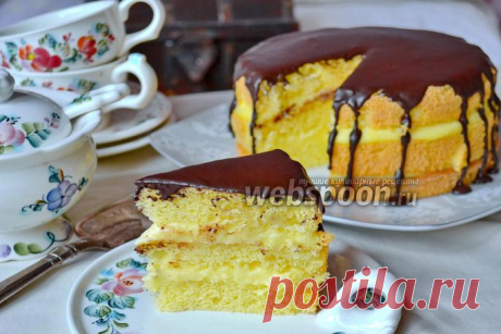 Бостонский кремовый торт (Boston Cream Pie) рецепт с фото, как приготовить на Webspoon.ru