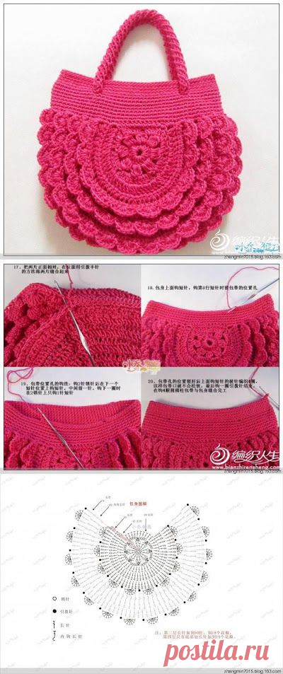 Meu Mundo Craft: Bolsa redonda em crochê
