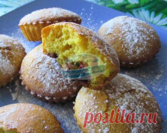 Кексы из кукурузной муки с ежевикой. Рецепт с пошаговыми фото