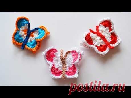 Бабочки крючком, мастер класс. Butterfly crochet.