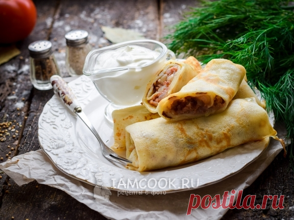 Блинчики с ливером (ливерной колбасой)