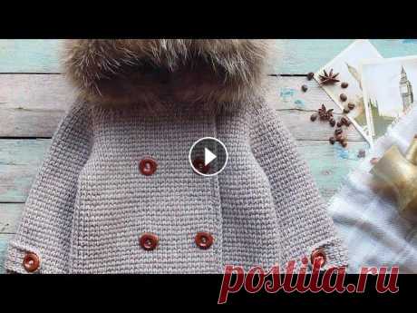 Вязаное пальто для девочки #вязание #пальто...