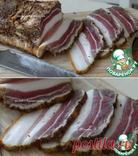 Грудинка сухого посола подкопченная - кулинарный рецепт