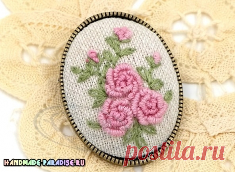 Вышивка розочек в технике рококо - Handmade-Paradise