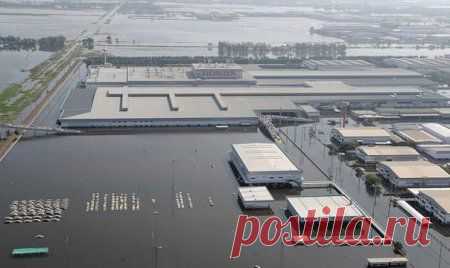 На заводе Хонда потоп........