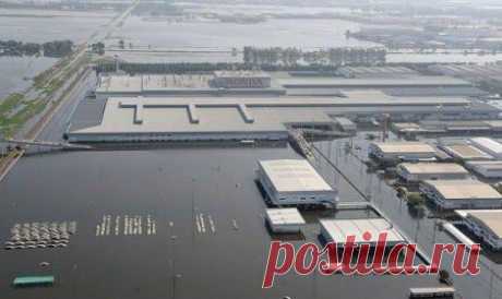 На заводе Хонда потоп........