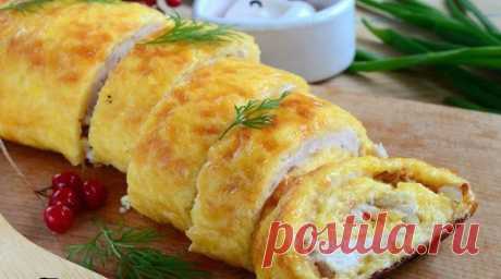 Вкуснейший куриный рулет. Съели до последнего кусочка! За обедом уничтожен весь рулет полностью!