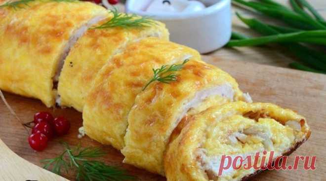 Вкуснейший куриный рулет. Съели до последнего кусочка! За обедом уничтожен весь рулет полностью!
