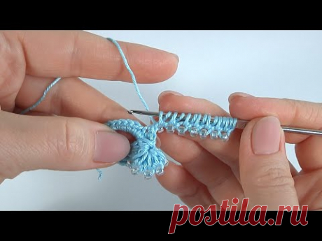 Красиво и Уникально!!! Нежный Цветок крючком с бисером/Можно украсить любое изделие