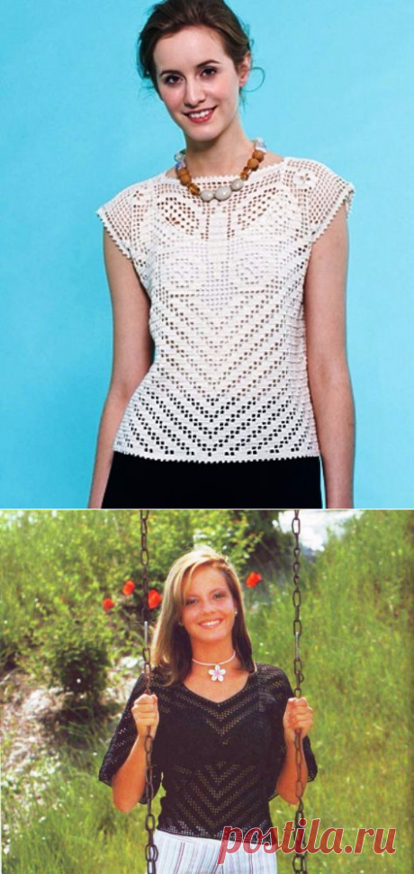Вязание для женщин. Топик филейная геометрия крючком