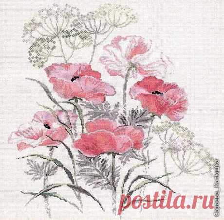 Вышивка &quot;Маки&quot;.