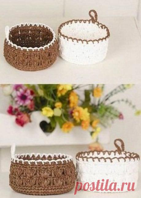 Корзинки крючком