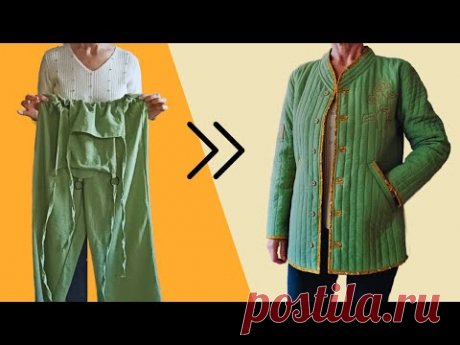 Телогрейка своими руками без построения выкройки. Переделка старых вещей♻ Upcycling.