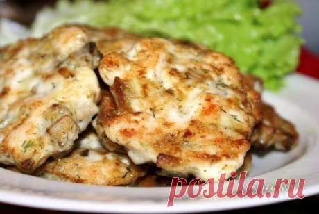 Куриные котлеты с шампиньонами.