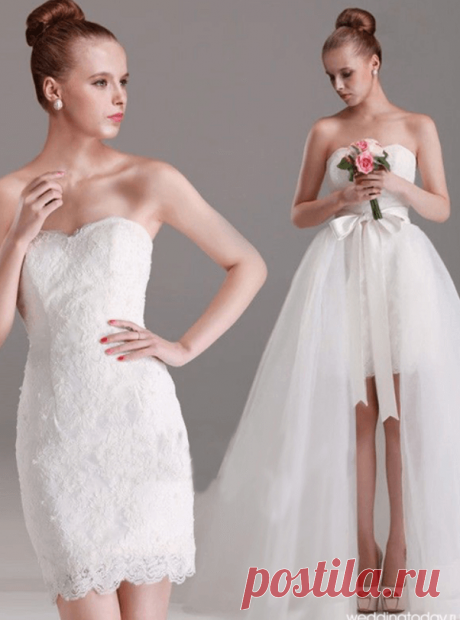 Свадебные платья красного цвета - фото